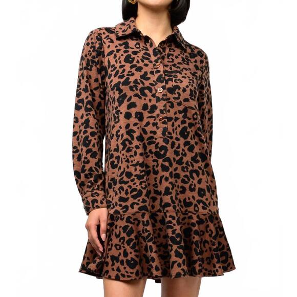 IVY JANE Dresses & Skirts - NEW IVY JANE leopard knit shirtdress in rust